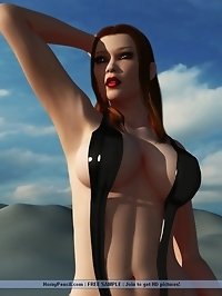 3d sexy models posing solo outdoor