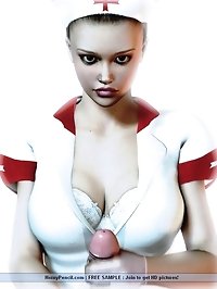 Patient fucks sexy nurse between tits
